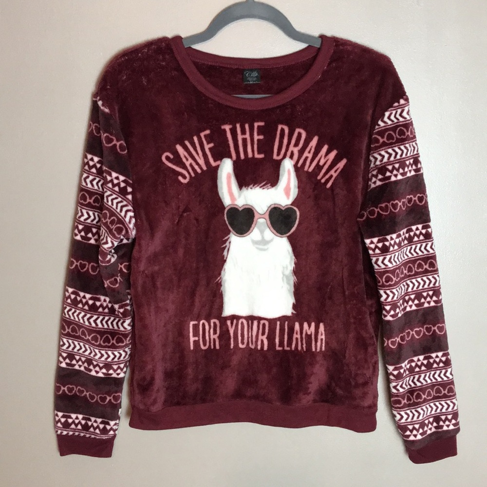 Cold Crush DRAMA LLAMA Soft Cozy Graphic Sweater